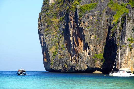 clear sky and ocean at Phi Phi,Krabi,Thailand