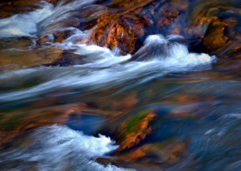 autumn season color background flow white water