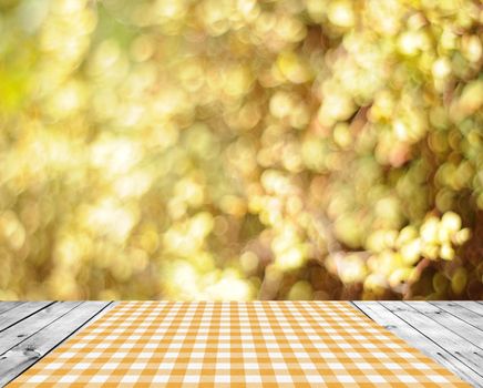 Empty wooden table for product display montages