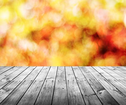 Empty wooden table for product display montages