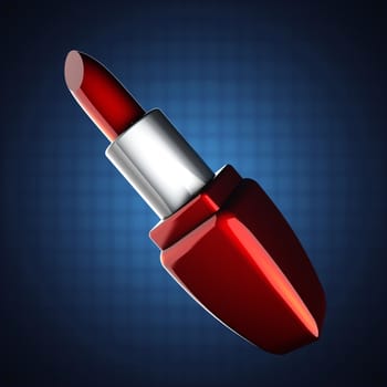 glossy red lipstick