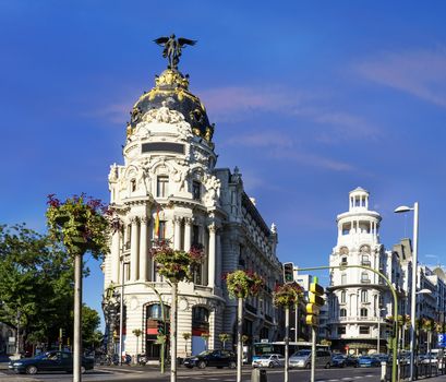 central position by night in madrid city, Spain