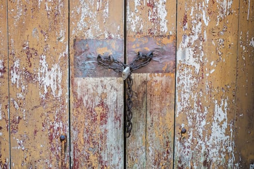 Lock on a Wooden Door, old broken, nobody