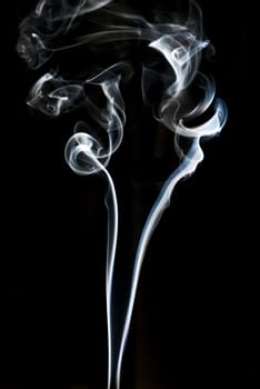 textured of incense smoke on dark background