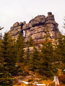 Typical granite rock formation in Jizera Mountains