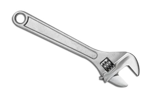 adjustable wrench isolated on white background