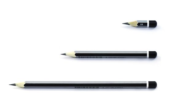 Close-up image of pencil isolated on white background