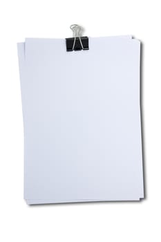Binder clip and stack of paper