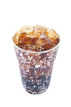 fresh, ice cold water in Plastic cup