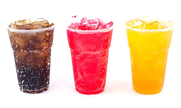 fresh, ice cold water in Plastic cup