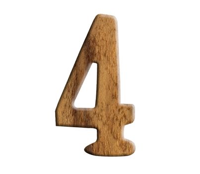Alphabet made from wood, isolated on white background.