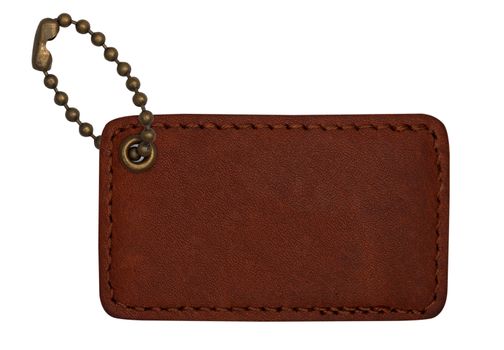 Leather Tag Label isolated on white background