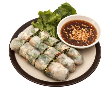 Thai dessert, vegetable inside flour sheet