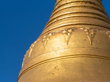 Detail of the Shwedagon Pagoda in Yangon, the capital of Republic of the Union of Myanmar.