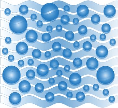 background or fabric abstract fresh blue water bubbles