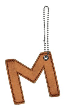Leather alphabet with chain isolated on white