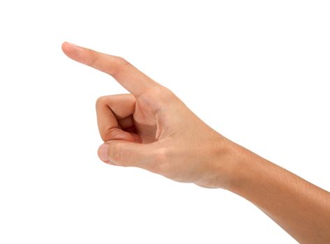 hand touching virtual screen