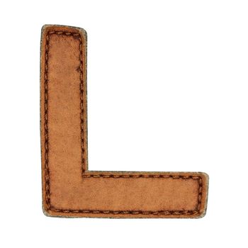 Leather alphabet isolate on white