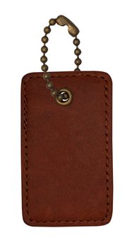 leather tags on white background