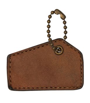 leather tags on white background