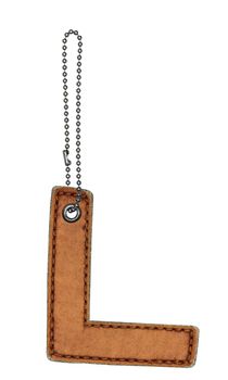 Leather alphabet with chain isolated on white