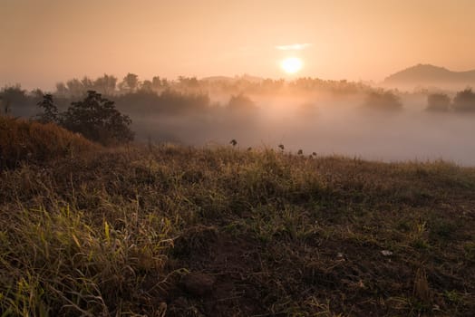 Landscape of mountain view at Phuthapboek Khoo kho , Phetchabun Thailand