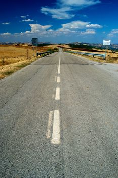 A road running along the top of the hill