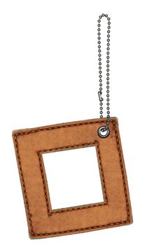 Leather alphabet with chain isolated on white