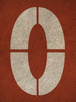 Numbers on red running track