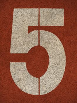 Numbers on red running track