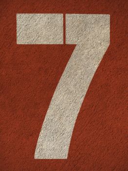 Numbers on red running track