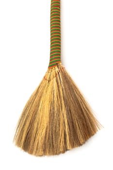 broom close up on a white background