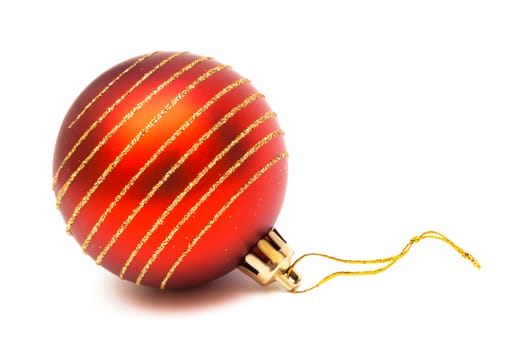 Christmas red ball on white background