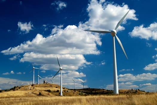 Wind farm over the hills