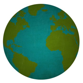 Vintage grunge world map globe