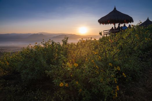 Sunrise at Yun Lai Viewpoint,Pai Chiangmai Thailand