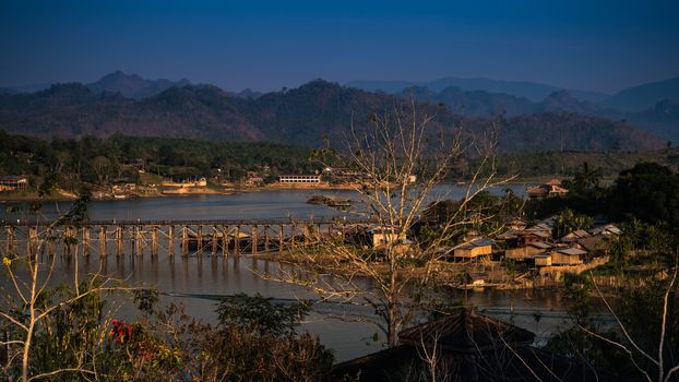 floating Town in Sangklaburi Kanchanaburi Thailand