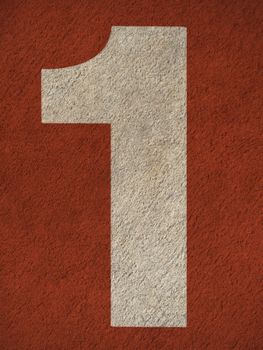 Numbers on red running track