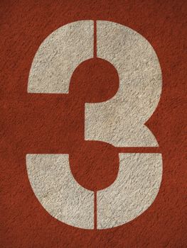 Numbers on red running track