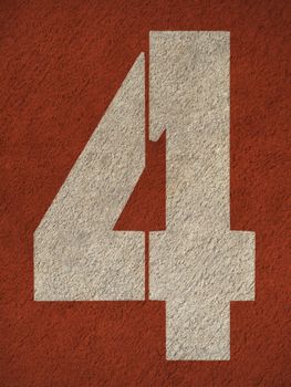 Numbers on red running track