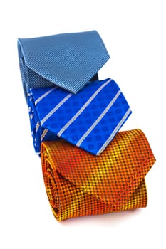 bright and fashionable ties on a white background