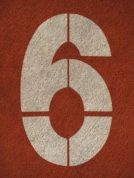 Numbers on red running track