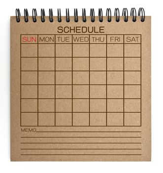 brown schedule notebook