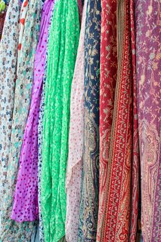 Silk scarfs for sale in a local market