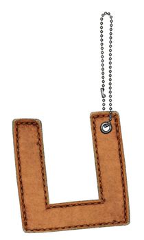 Leather alphabet with chain isolated on white