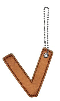 Leather alphabet with chain isolated on white