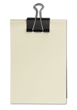 Black clip and White blank note paper