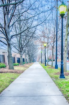 a walk on a sidewalk street alley