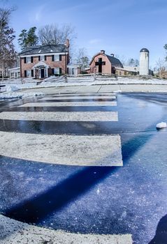 snow around billy graham library after winter storm