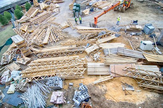 busy construction site in a city